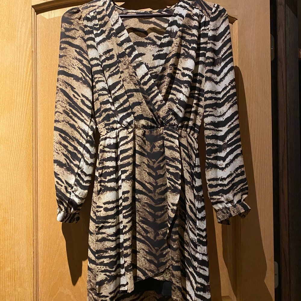 Venus tiger print wrap dress